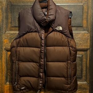 The North Face brown puffer vest 700